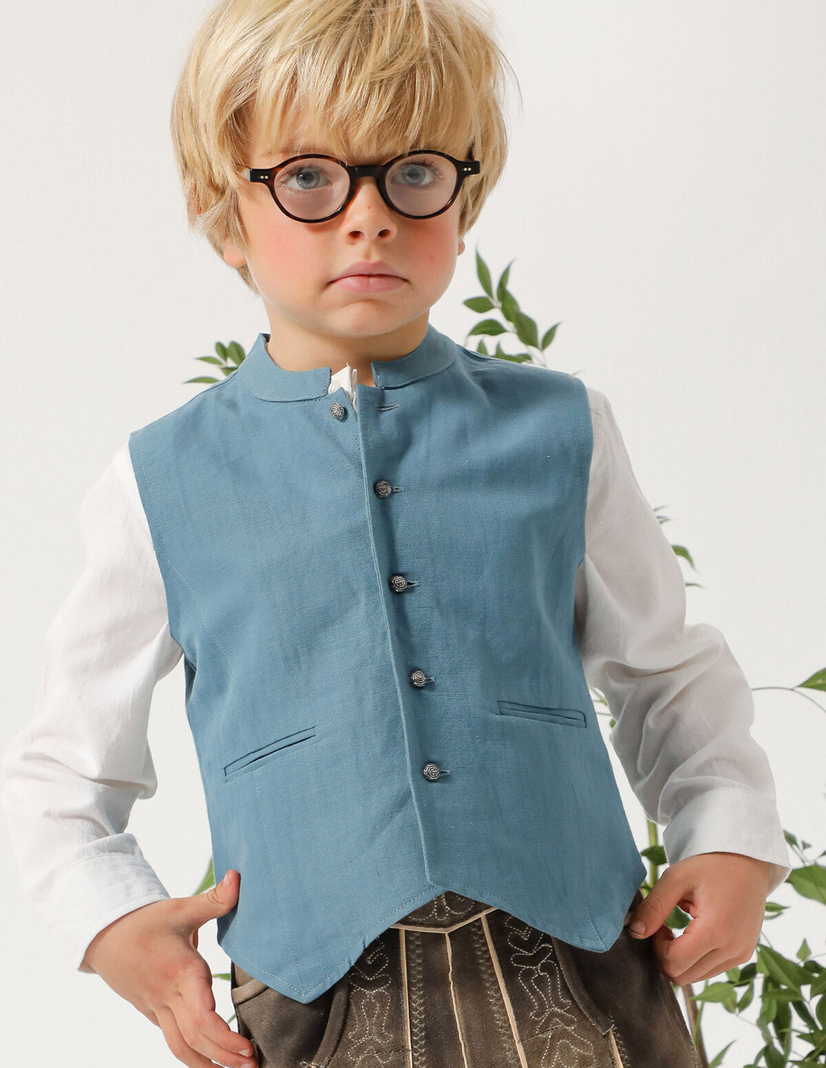 Dark green Austrian-style gilet