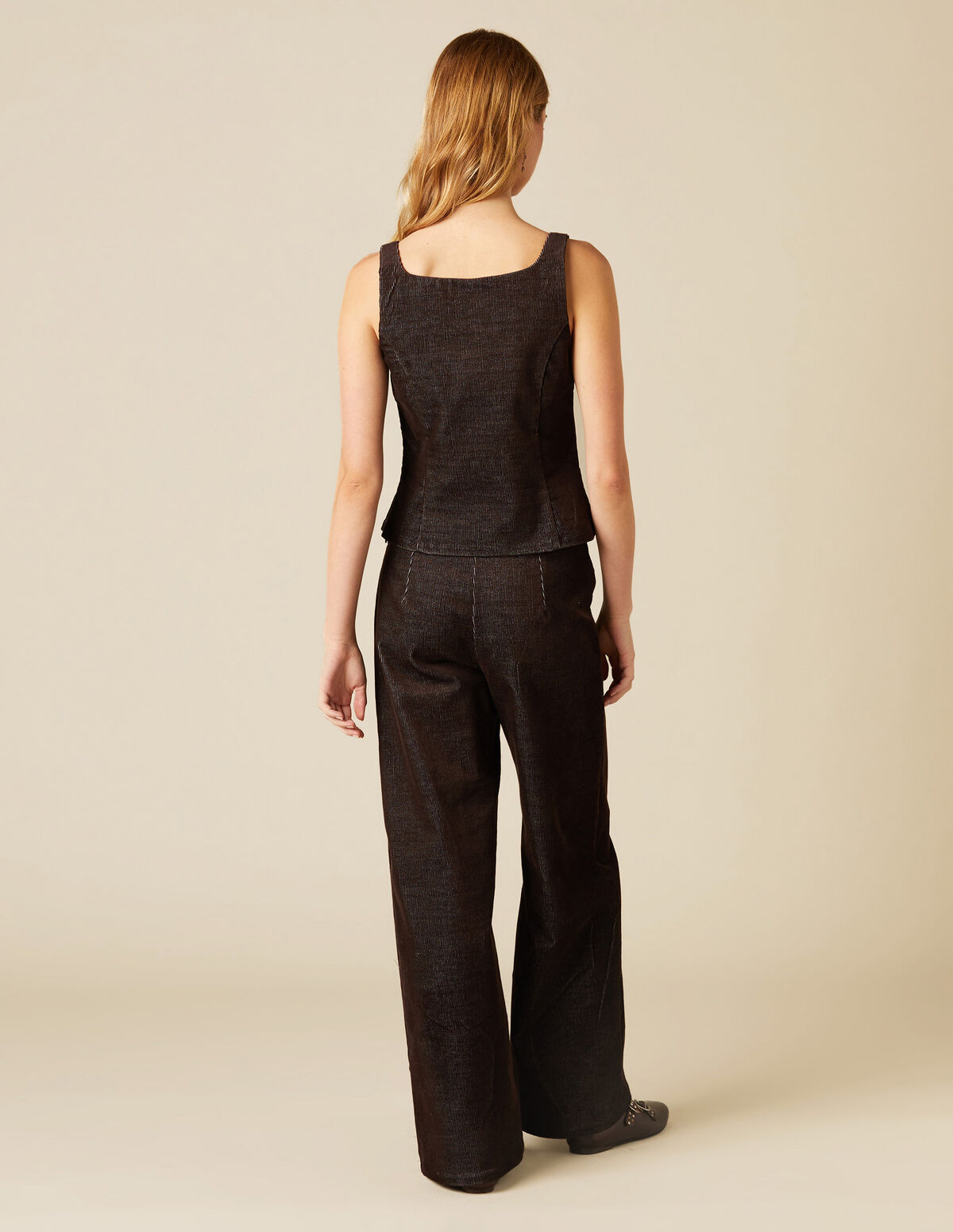 BROWN CORDUROY TOP