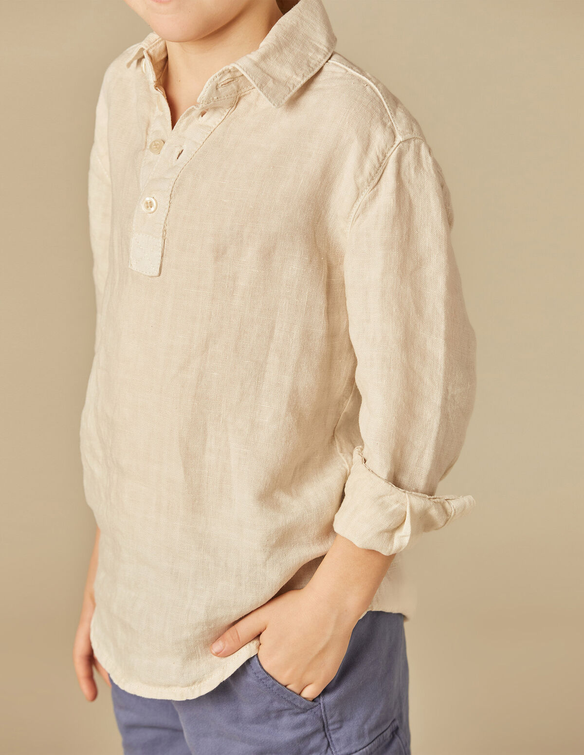 POLO LIN BLEU CLAIR