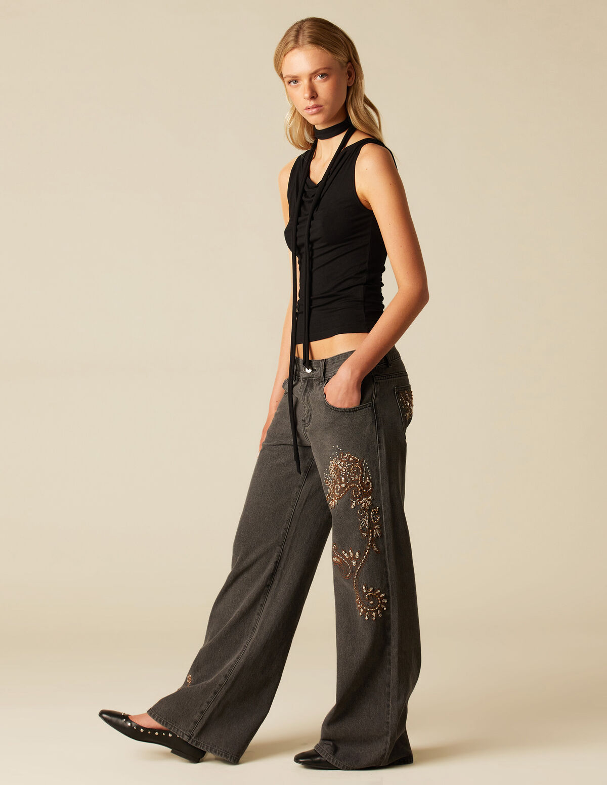 TOP FOULARD AZUL OSCURO