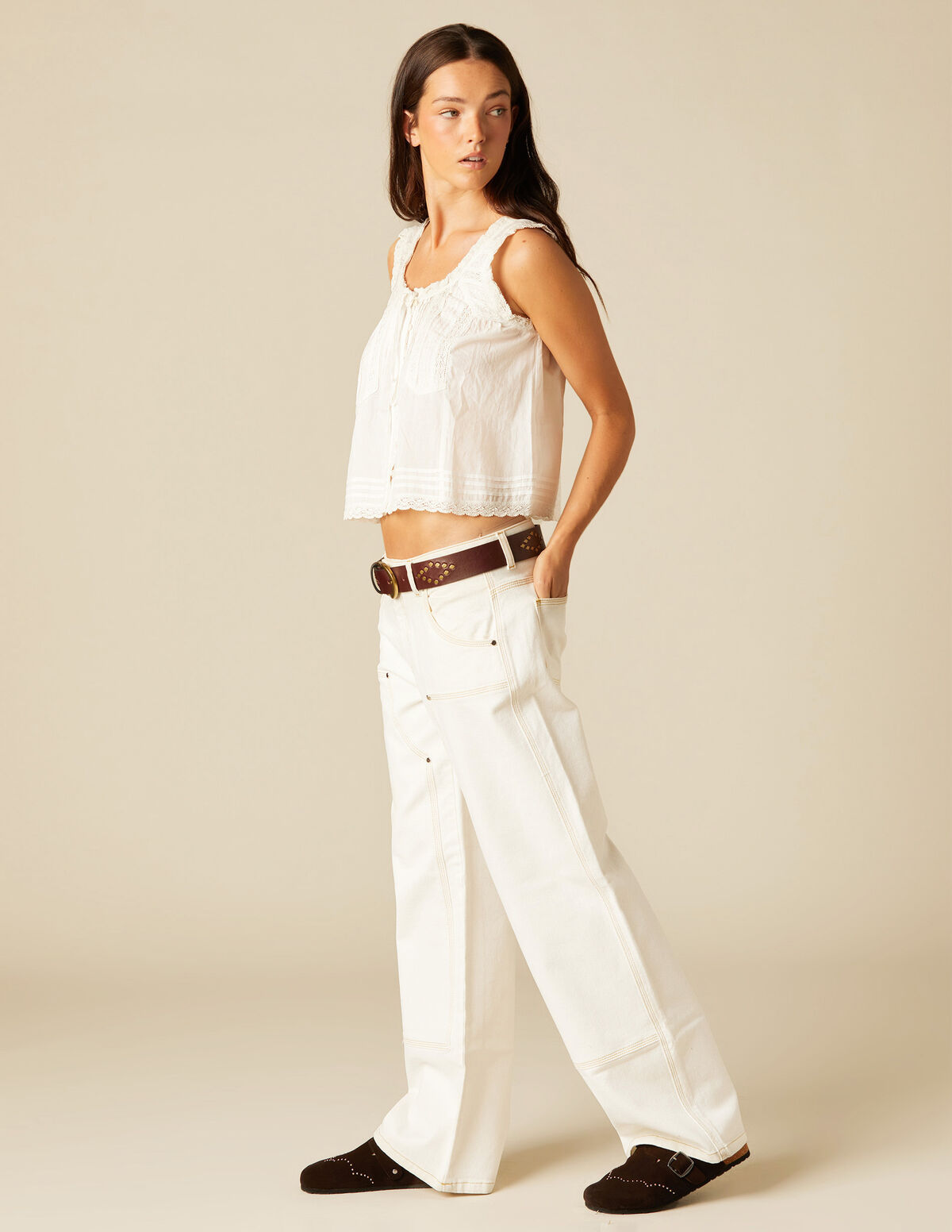 HEXAGONAL STUDS TROUSERS