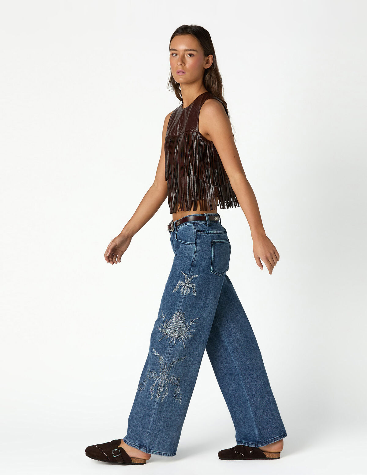 JEANS BORDADOS SEQUINS AZUL