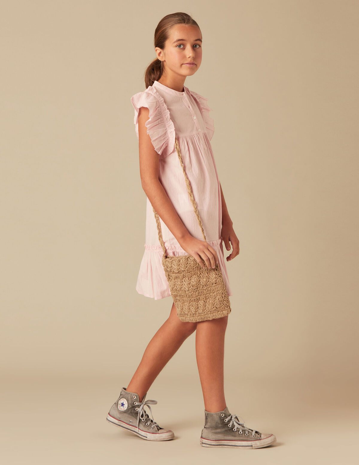 ROBE VOLANTS ROSE