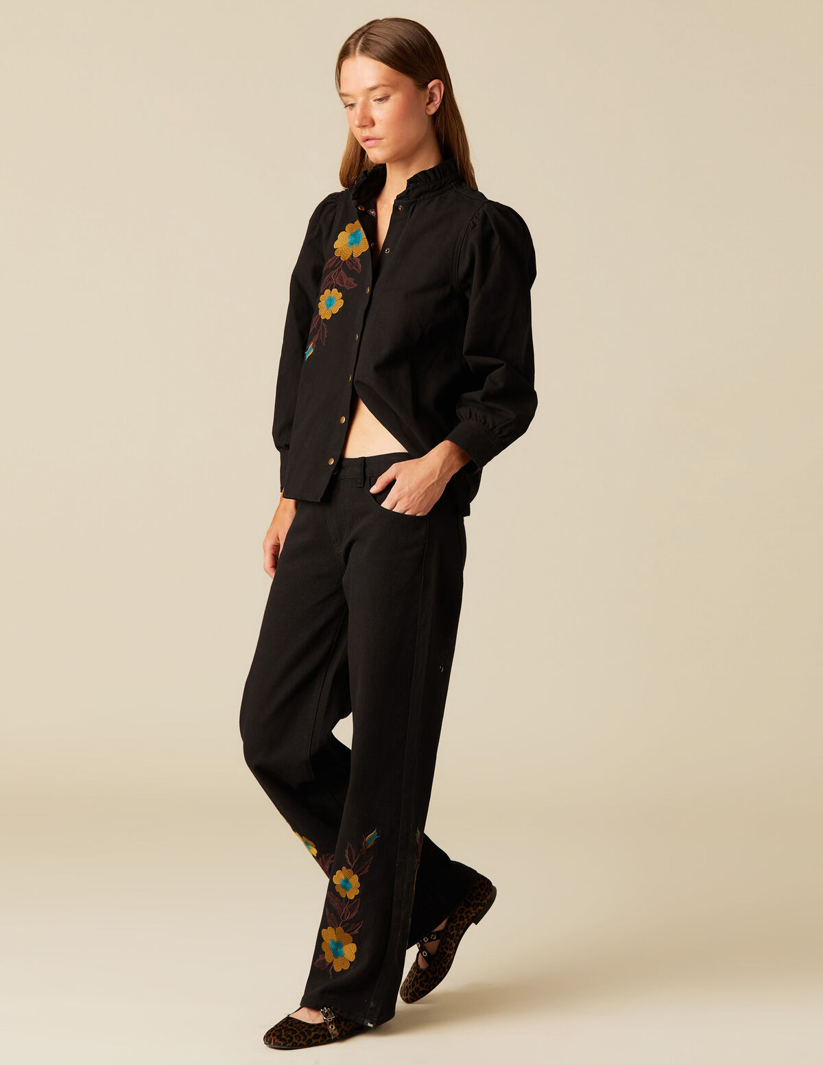 CAMISA BORDADO FLOR