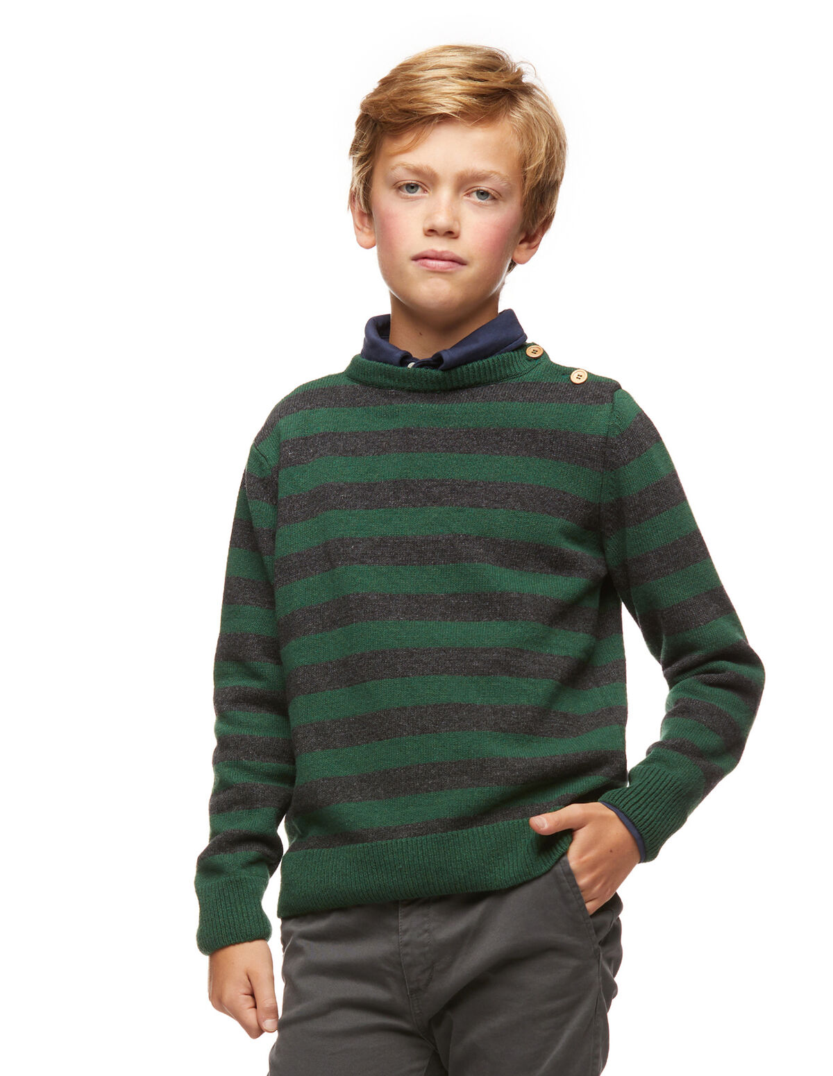 GREEN/GREY STRIPED JUMPER - View all - Nícoli