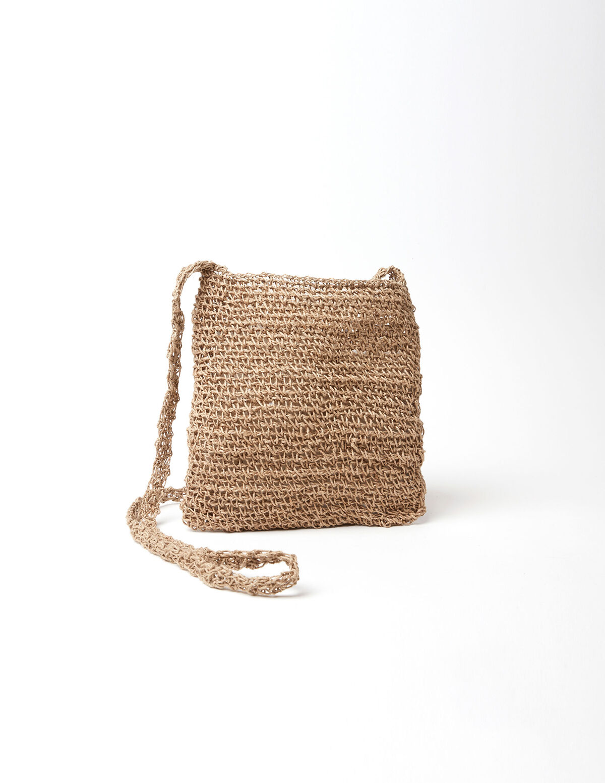 Natural raffia tote bag