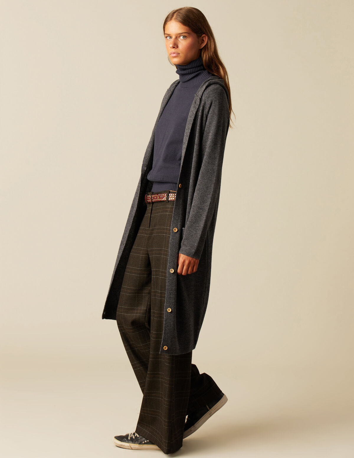 VESTE LONGUE CAPUCHE ANTHRACITE
