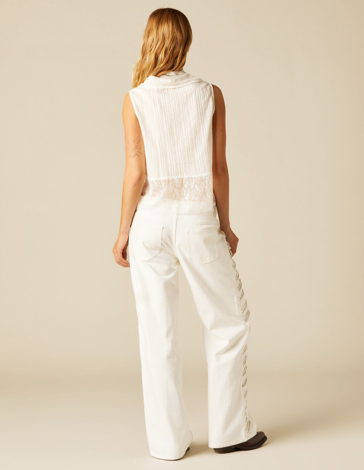 BLUE STUDDED TROUSERS