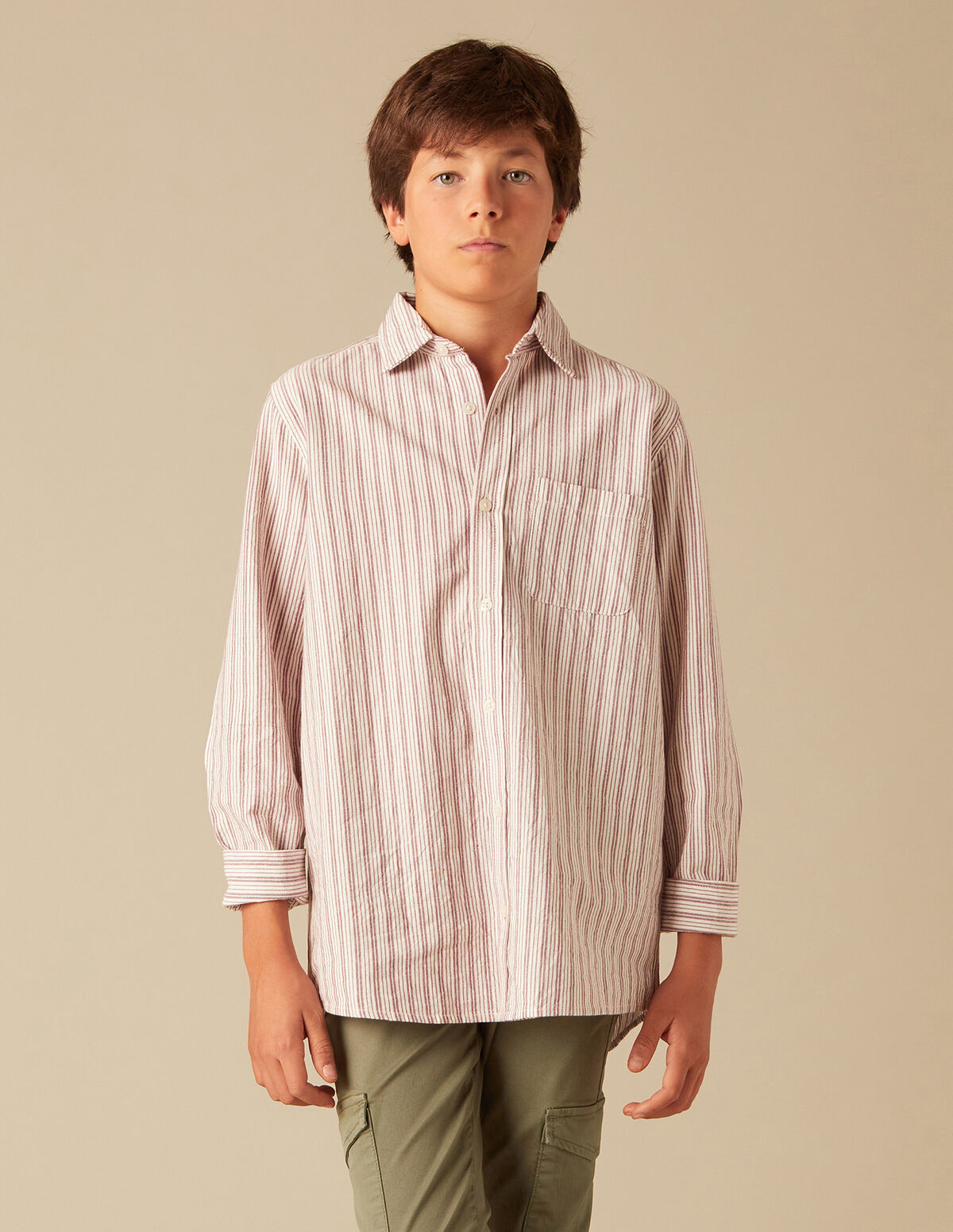 BROWN STRIPED SHIRT