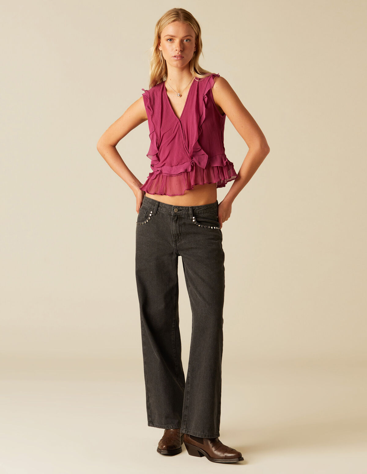 PANTALÓN TACHUELAS AZUL