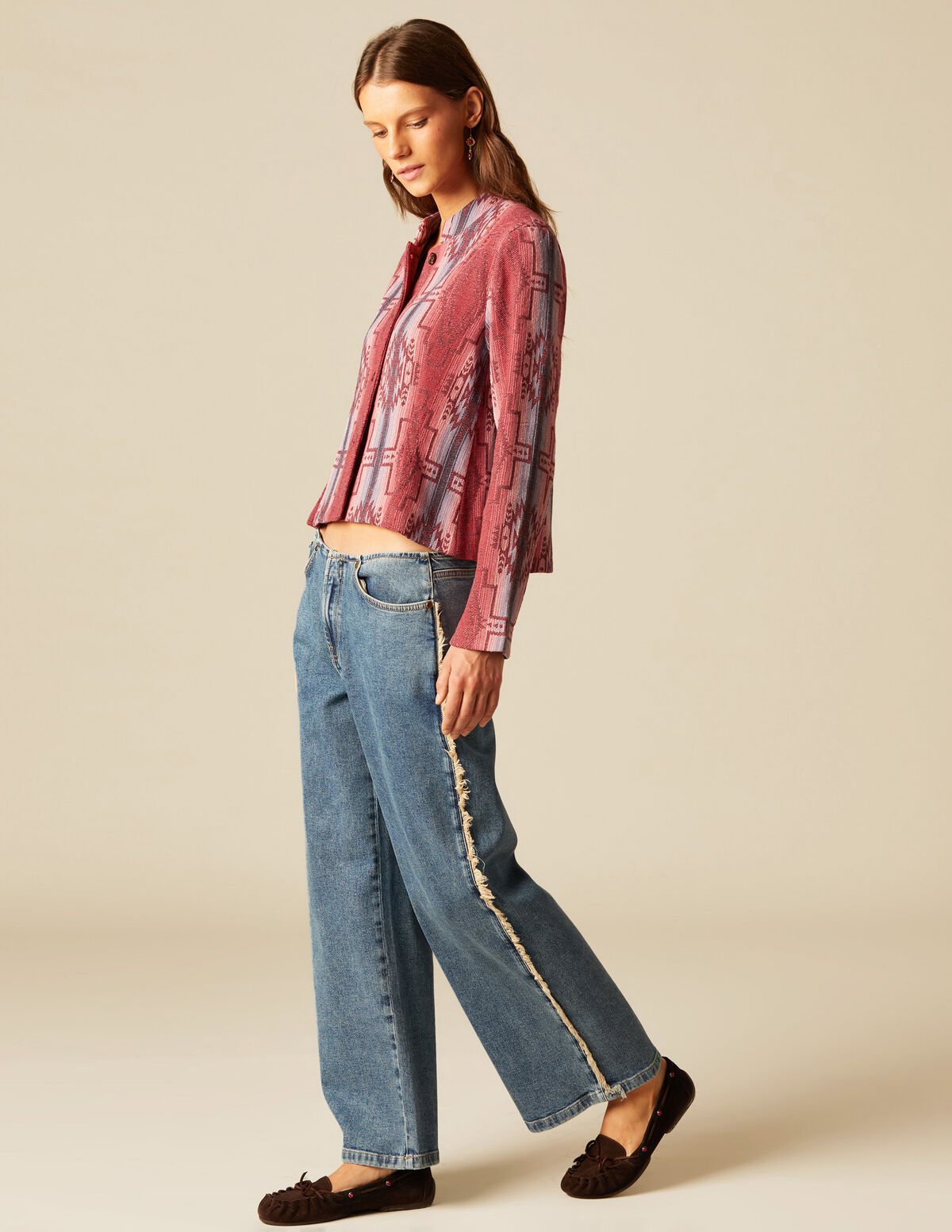 PANTALON FRANGES CÔTÉ BLANC