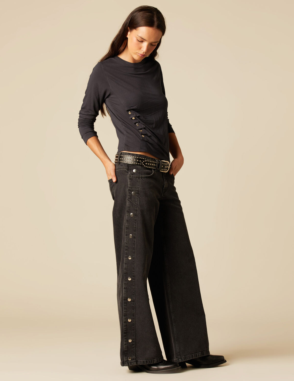 AMETHYST BUTTONED T-SHIRT