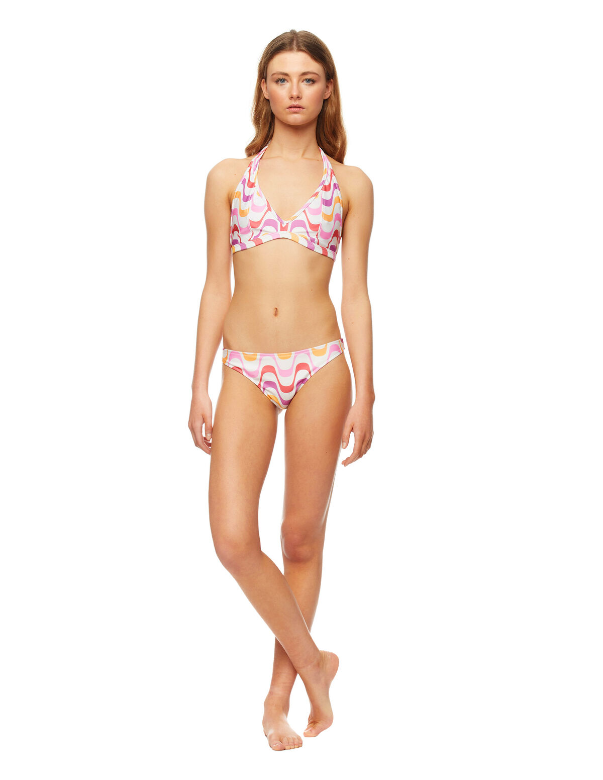 Bikini col V ondes orange - Swimwear - Nícoli