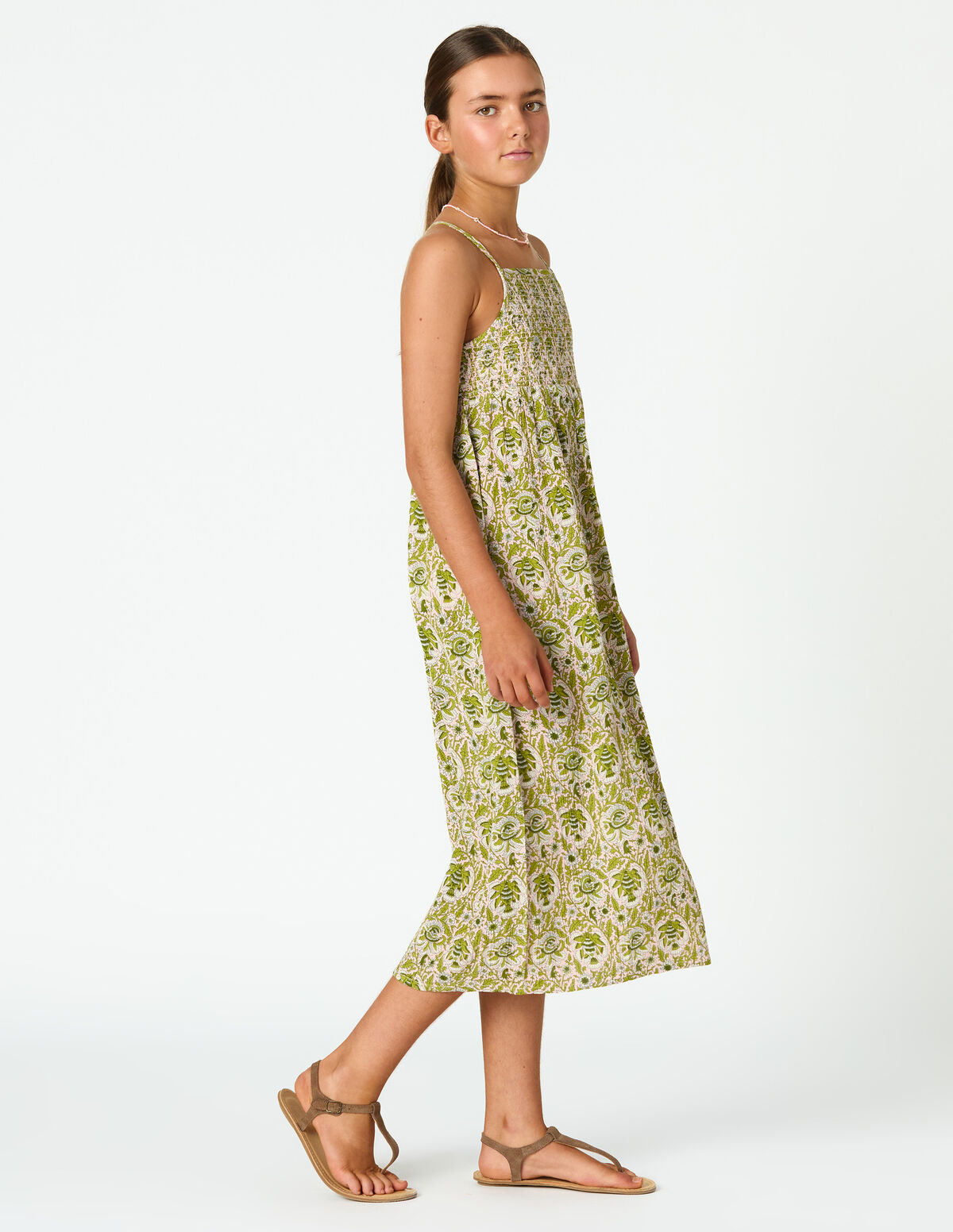 VESTIDO AL&Ccedil;AS ESTAMPADO GARDEN ROSA