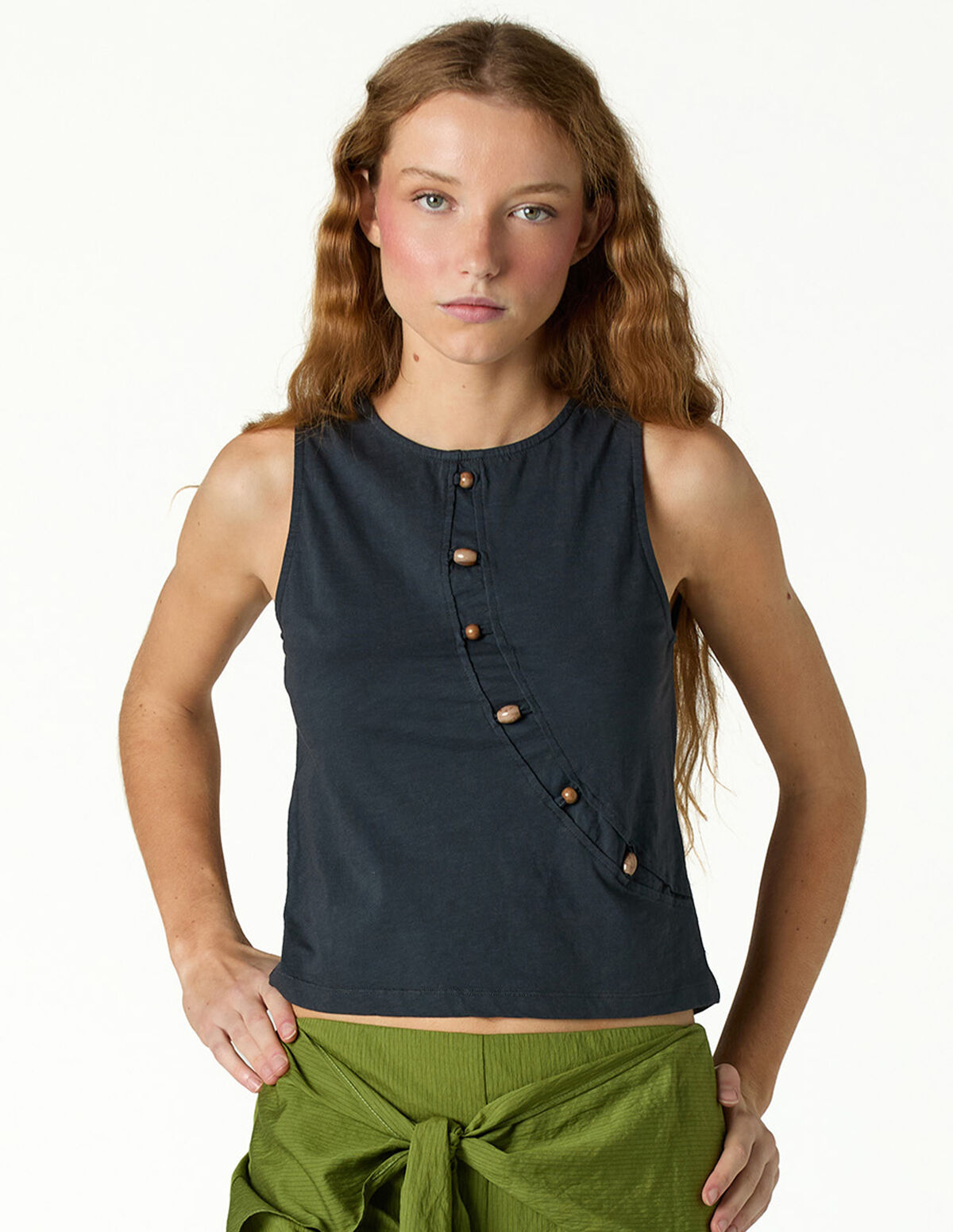 T-SHIRT ANTRACITE CUT OUT