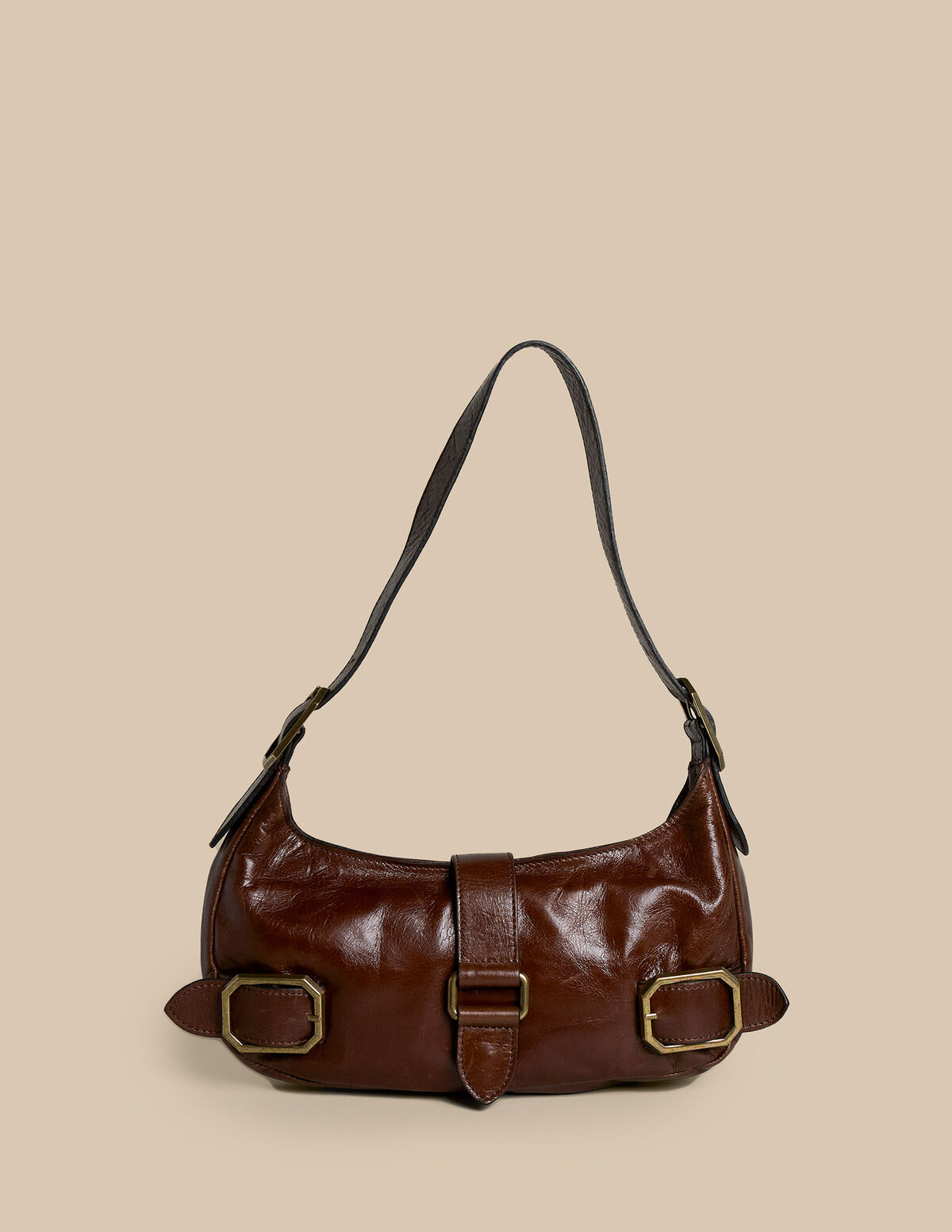 BOLSO MARRÓN HEBILLAS