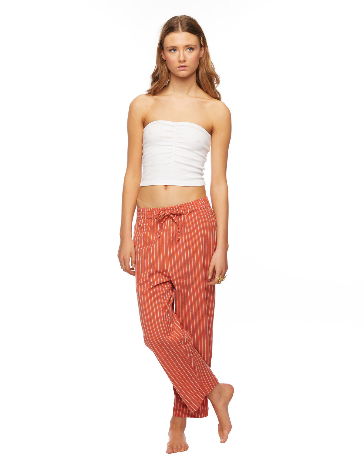 Orange striped baggy trousers - View all - Nícoli