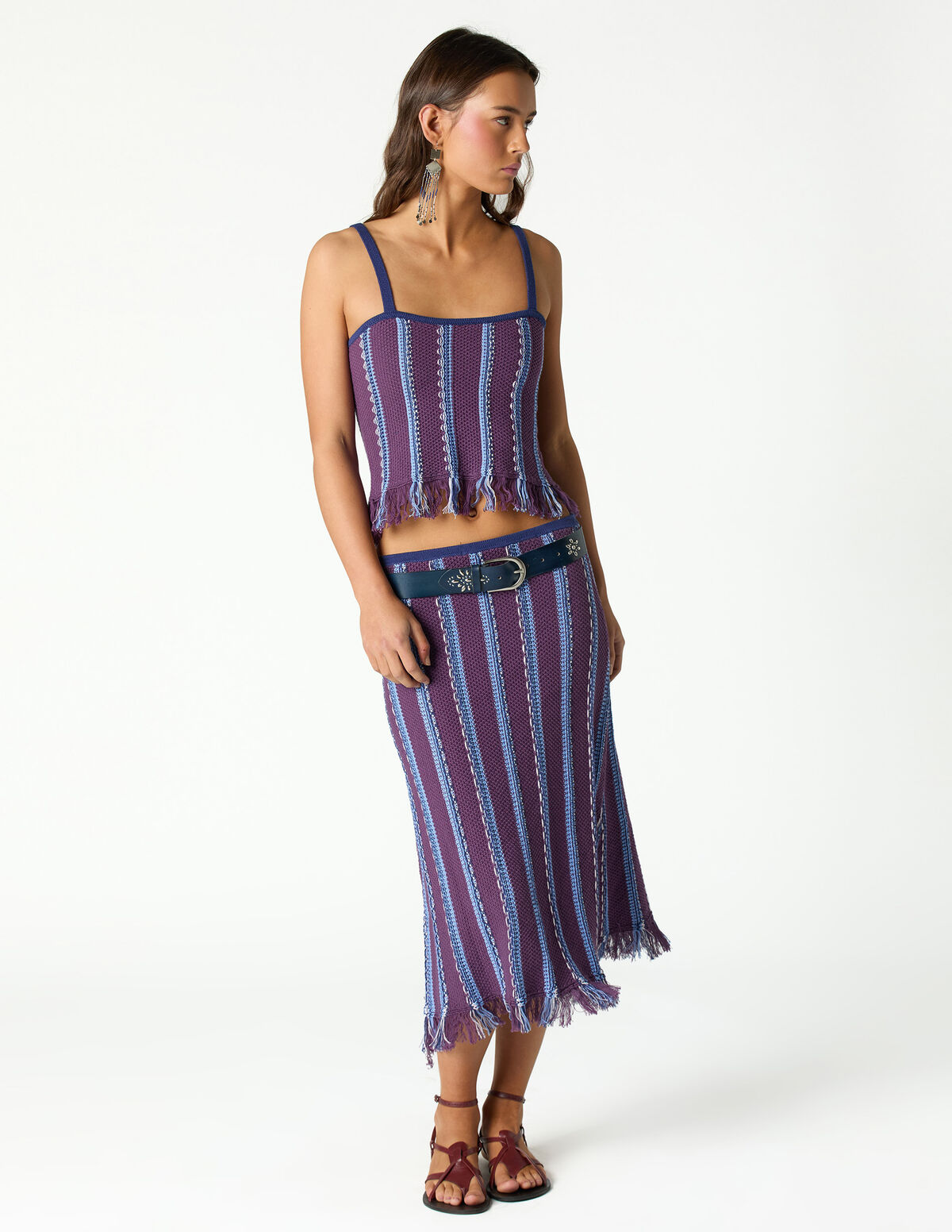 MULTICOLORED FRINGED SKIRT