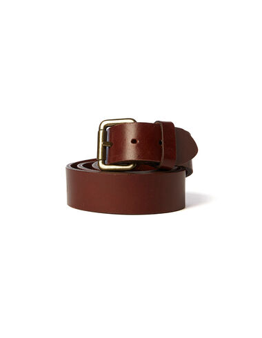 Brown leather square buckle belt - View all > - Nícoli