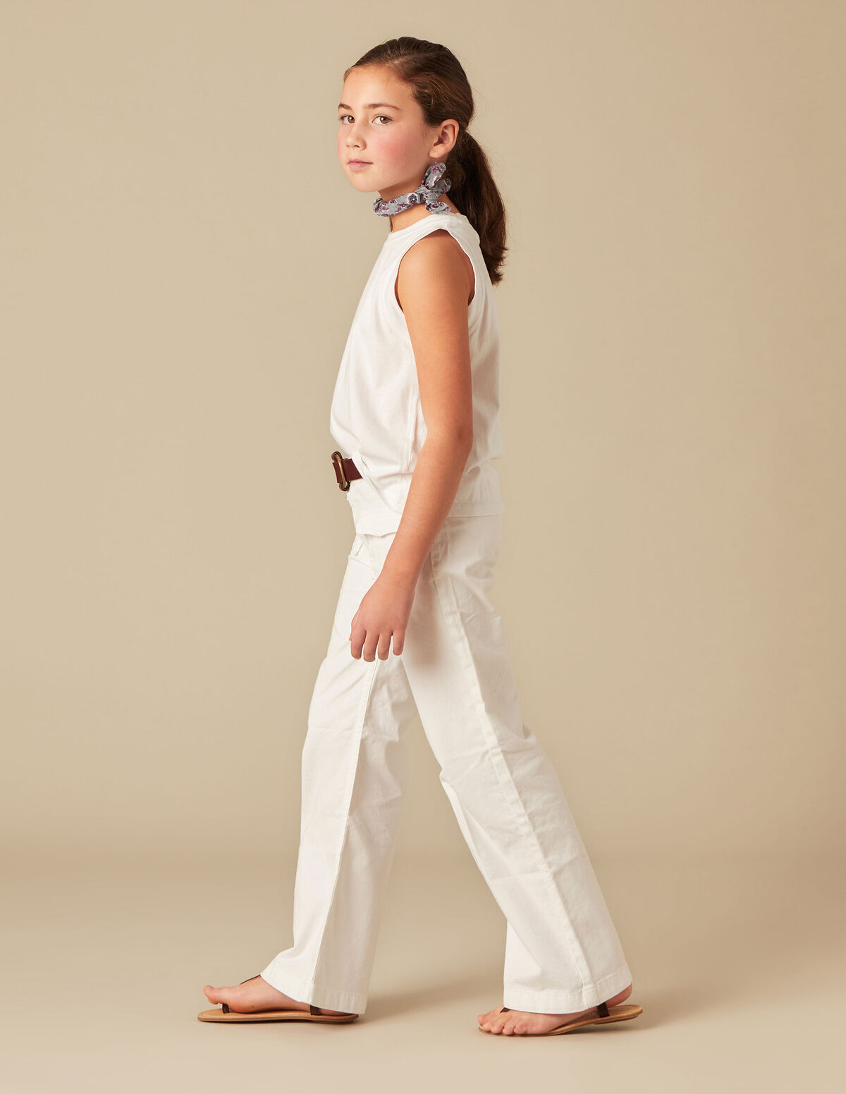 Pantalon rabat poches jean bleu