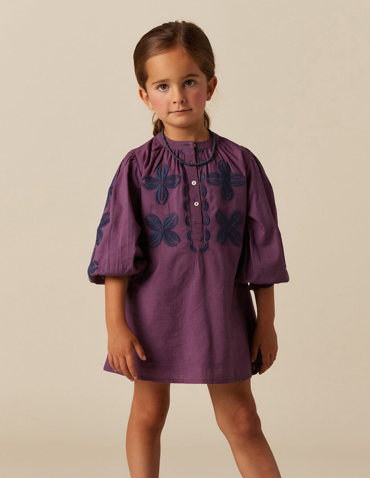 BERRY EMBROIDERED DRESS