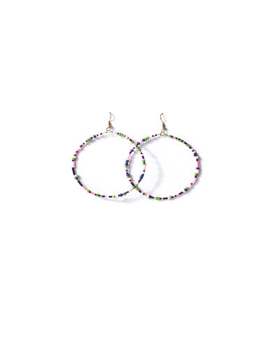 Boucles d'oreilles anneaux multicolores roses - Voir tout > - Nícoli