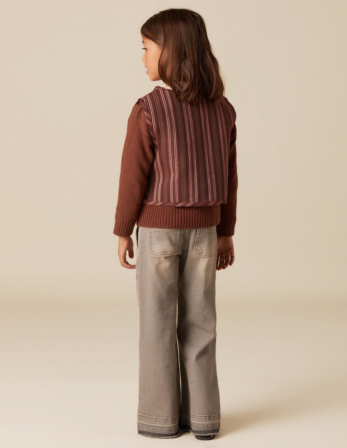 BROWN STRIPED WAISTCOAT
