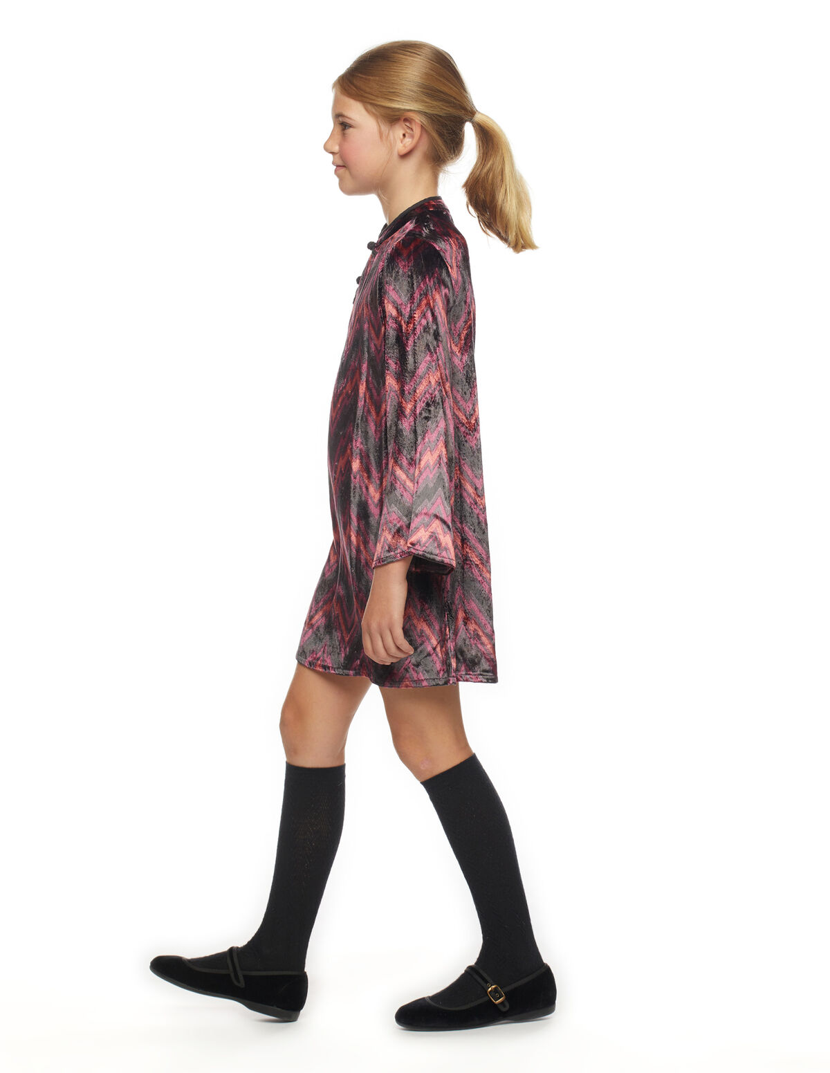 VELVET PRINTED DRESS