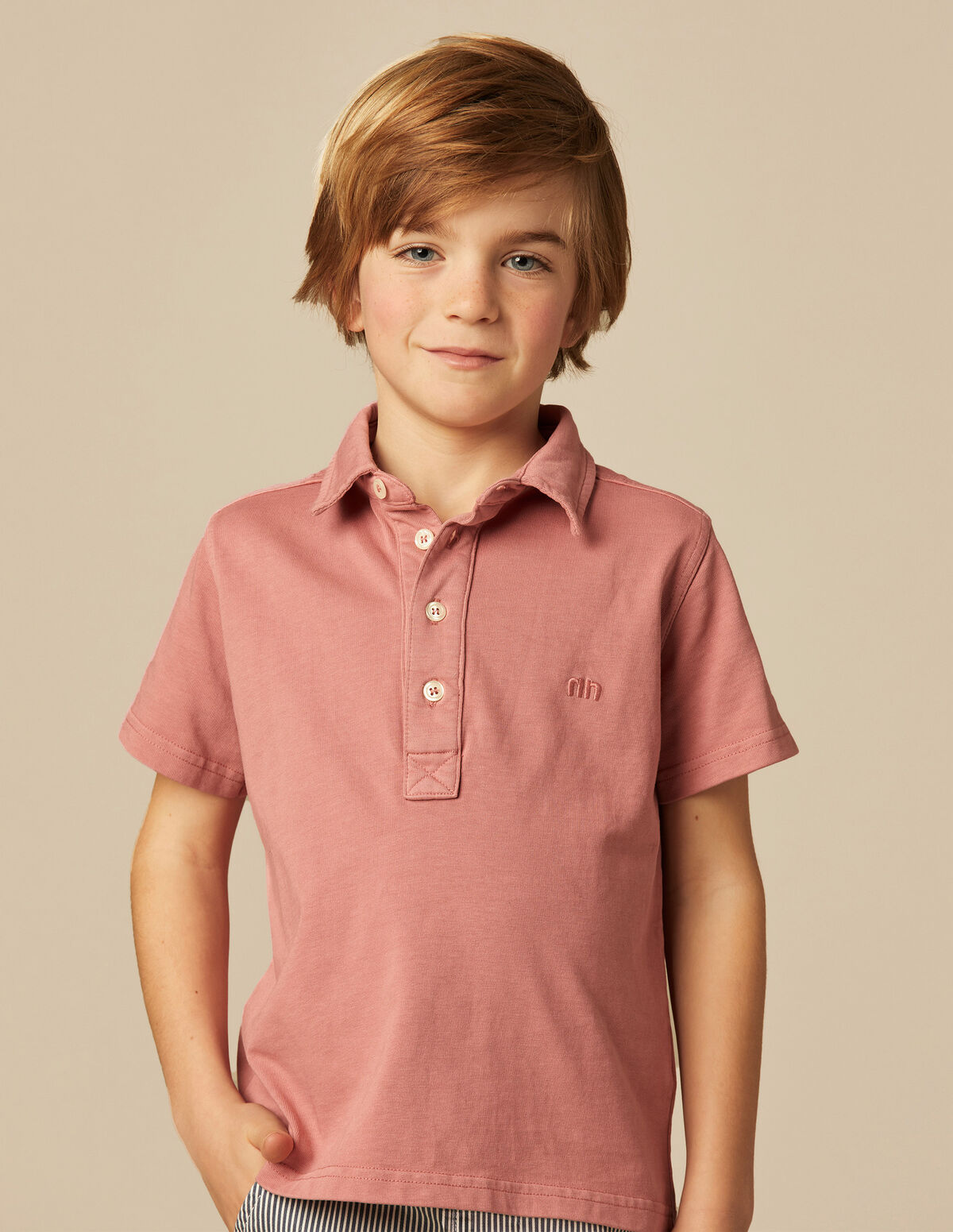 POLO MANCHES COURTES FRAISE