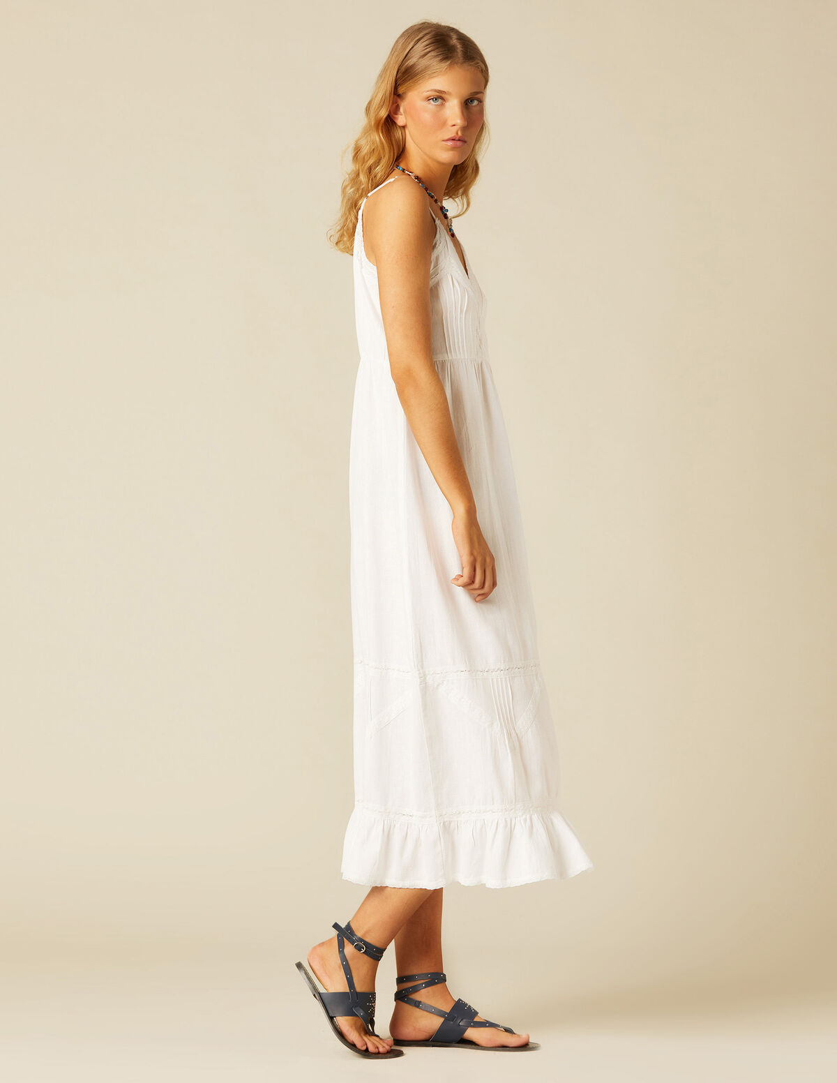 PIN-TUCK STRAPPY DRESS