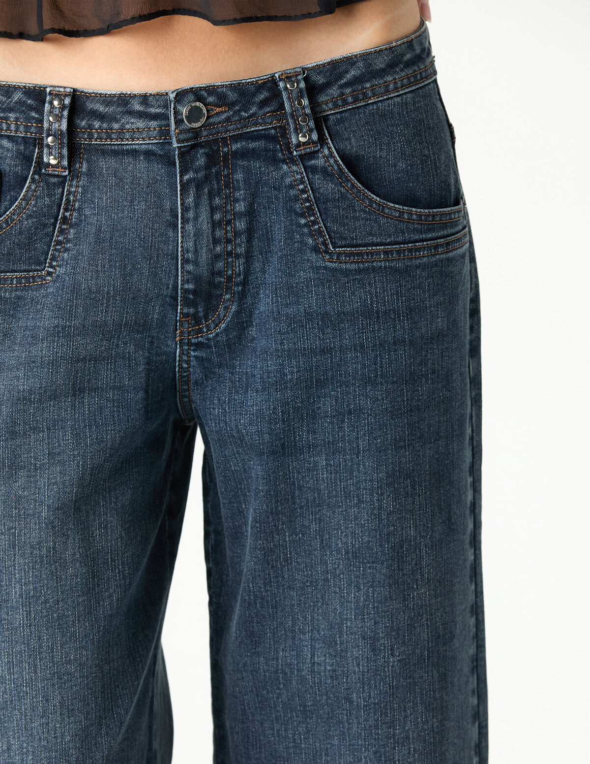 ANTHRACITE STUDDED BELT LOOPS JEANS