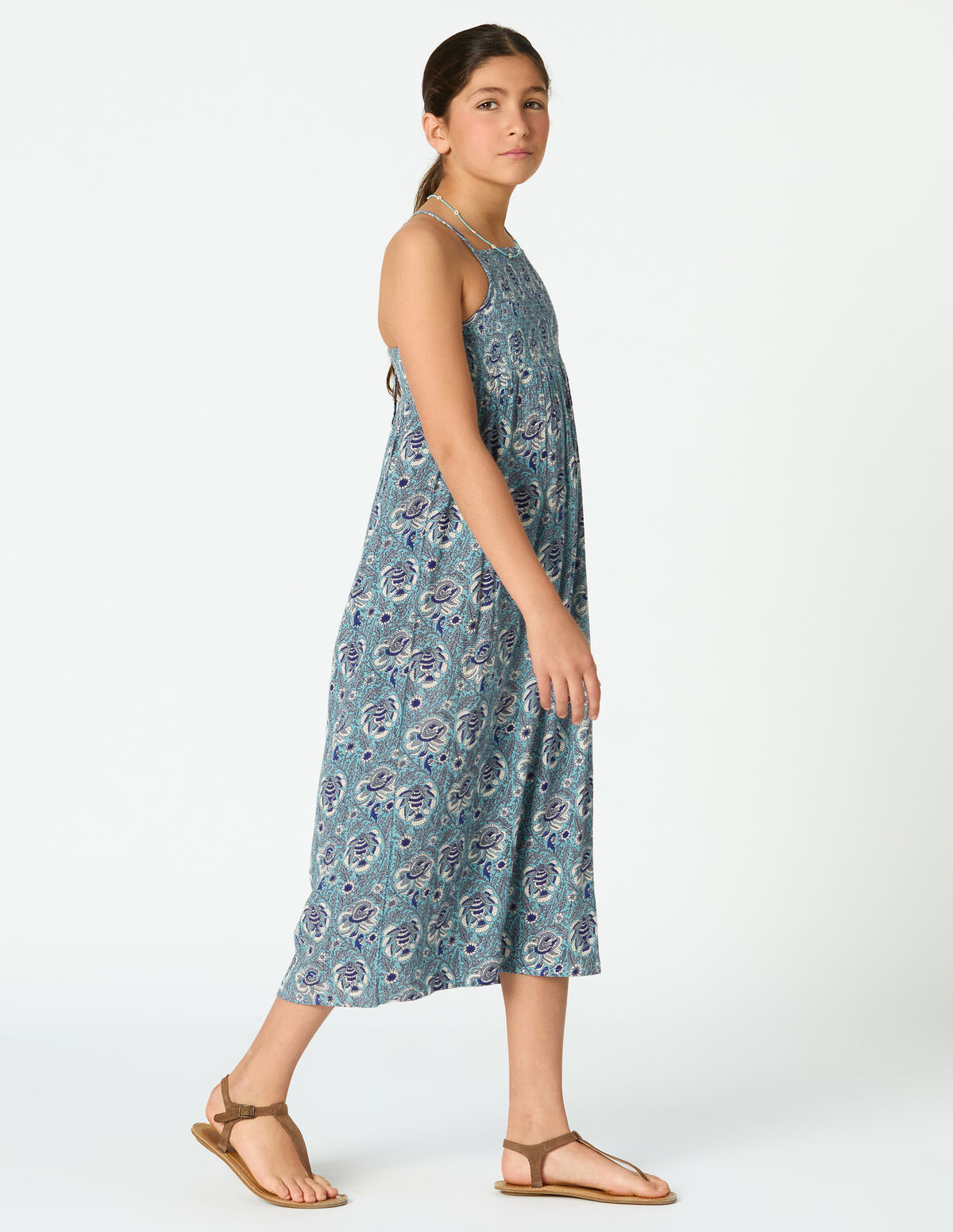 VESTIDO AL&Ccedil;AS ESTAMPADO GARDEN ROSA