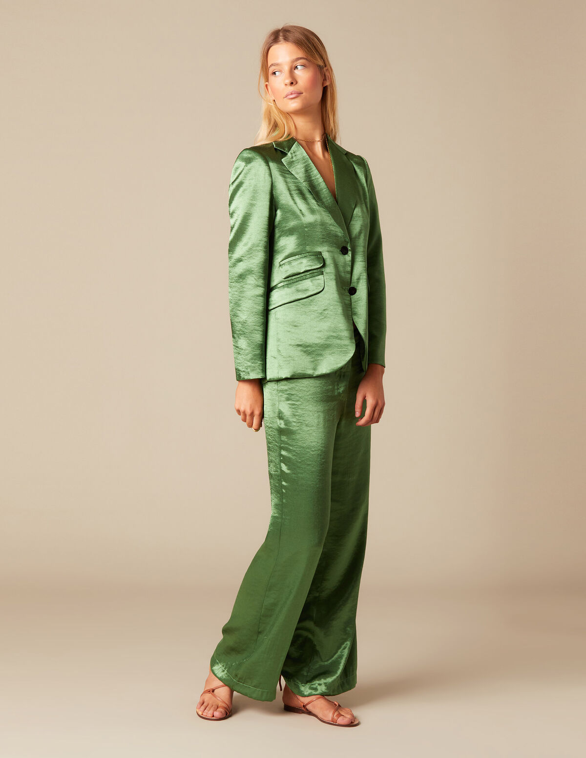 BLAZER SATINÉ VERT