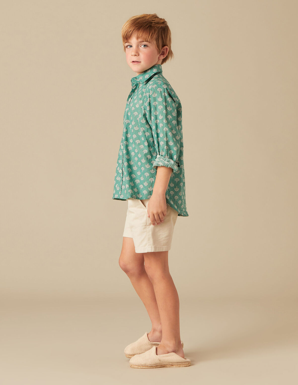 CHEMISE FEUILLES BLEUE