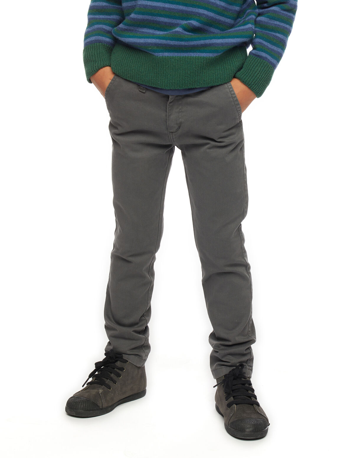 Pantalon chino gris foncé