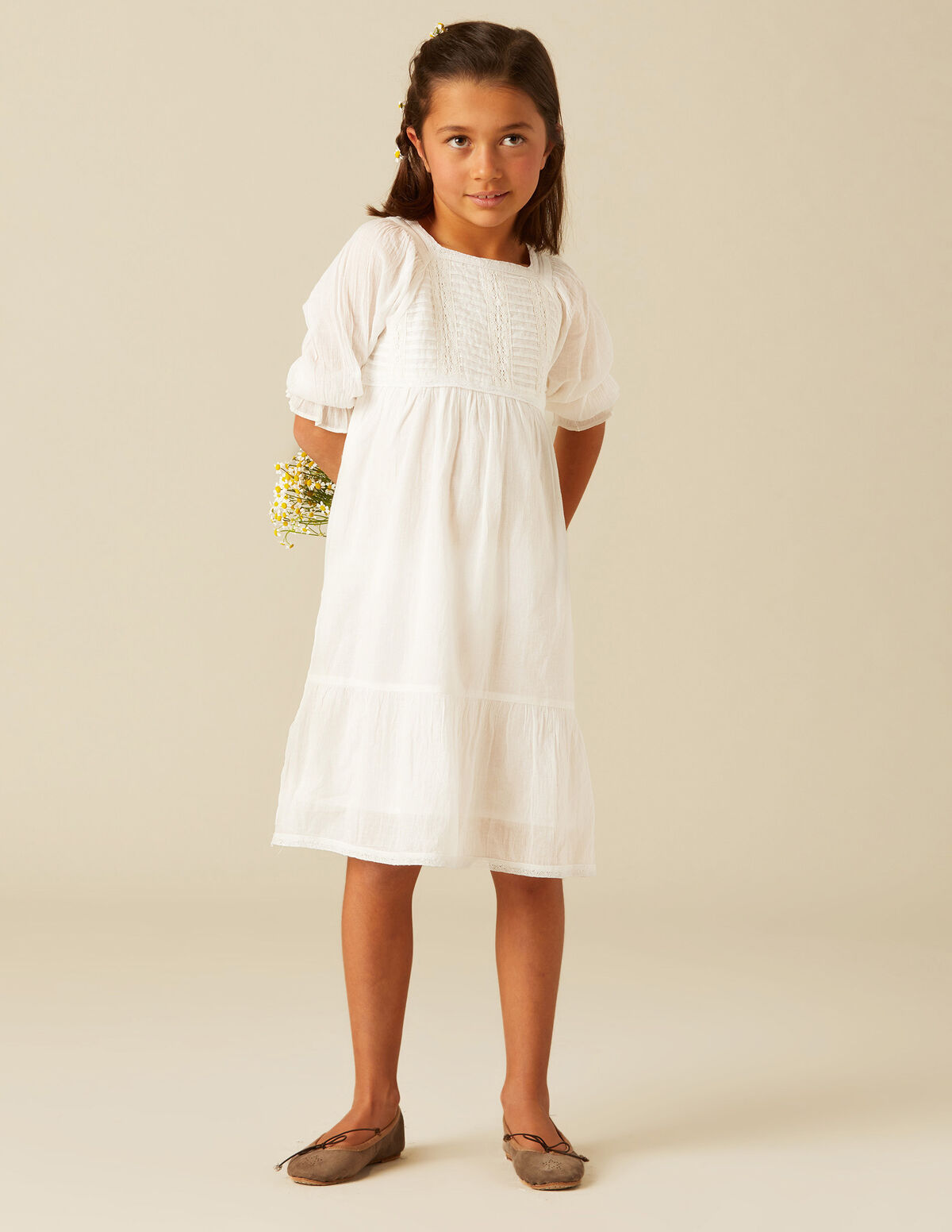 VESTIDO CUADRADO ENCAJES BLANCO
