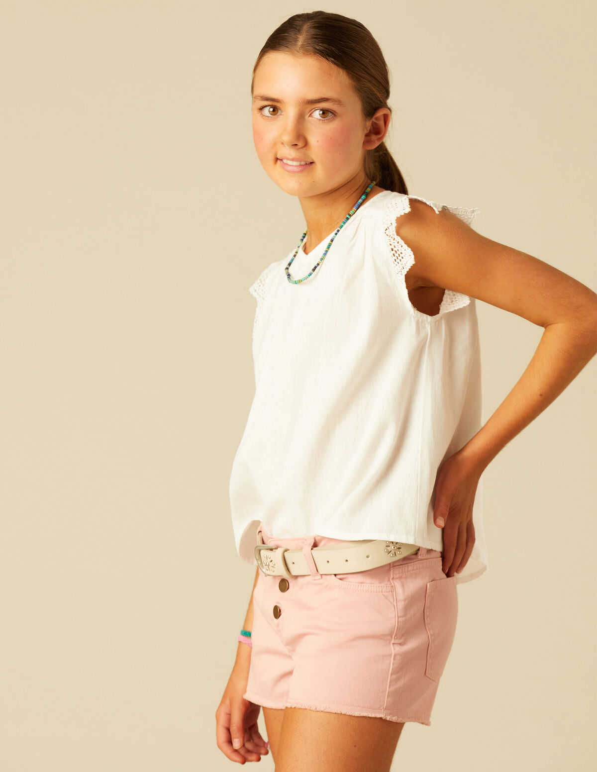 SHORT BOTONES GRIS