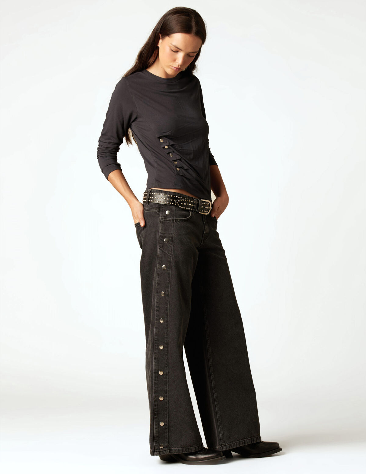 T-SHIRT BOUTONS C&Ocirc;T&Eacute; AM&Eacute;THYSTE