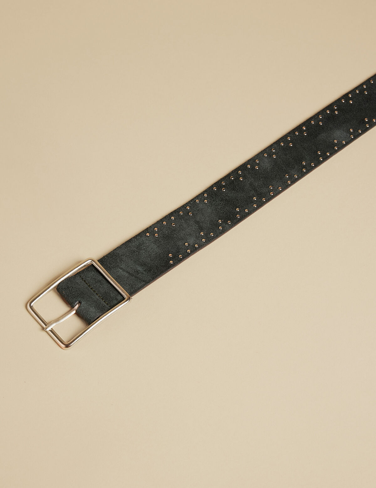 GREEN ZIGZAG SUEDE BELT