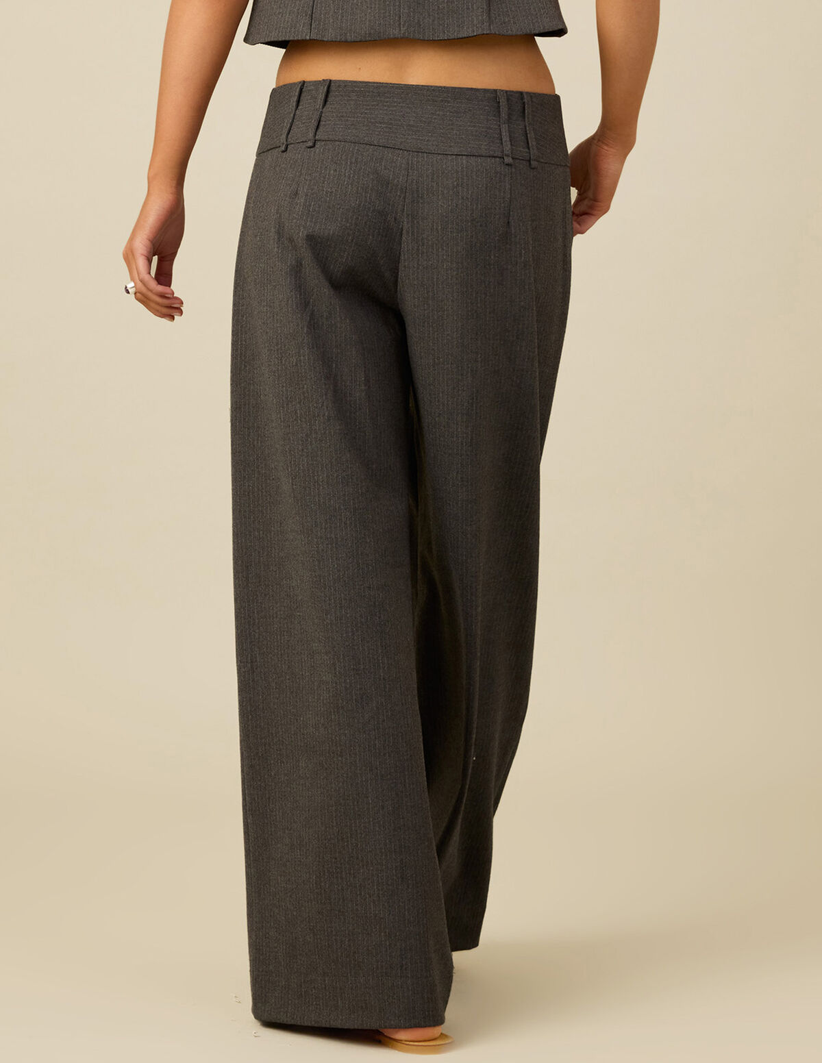 BLUE STRIPED WAISTBAND TROUSERS