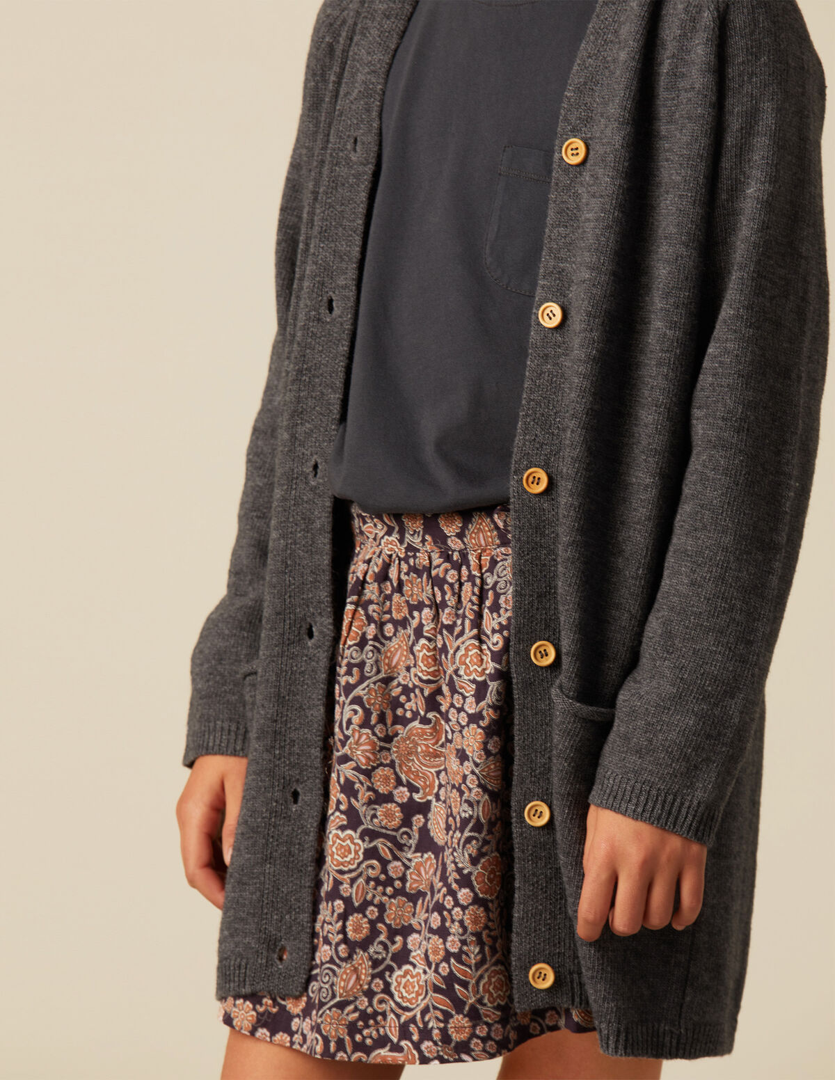 VESTE LONGUE CAPUCHE ANTHRACITE 