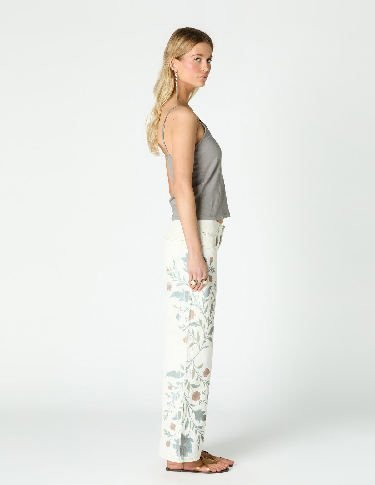 PANTAL&Oacute;N DENIM AZUL PRINT
