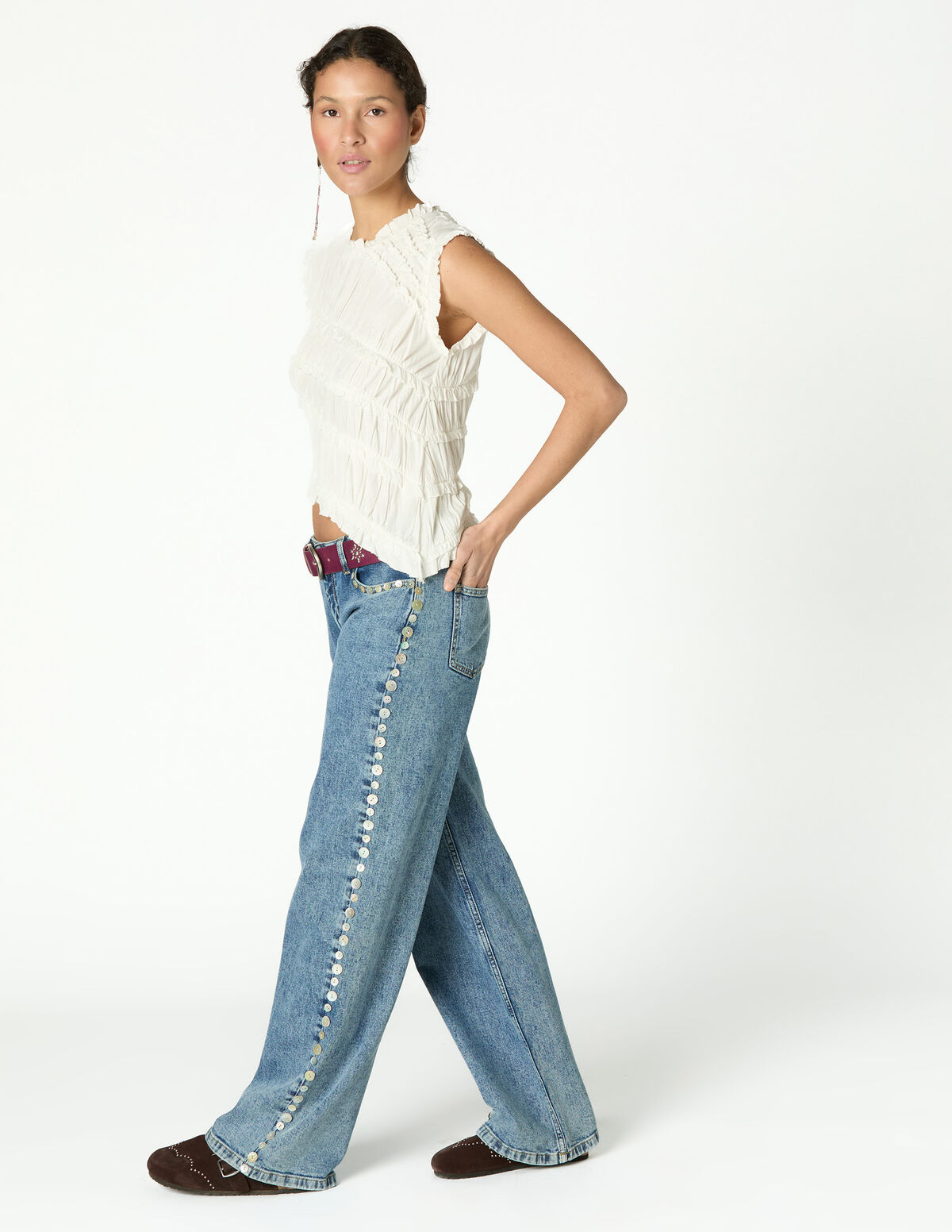 ANTHRACITE RUFFLE TOP