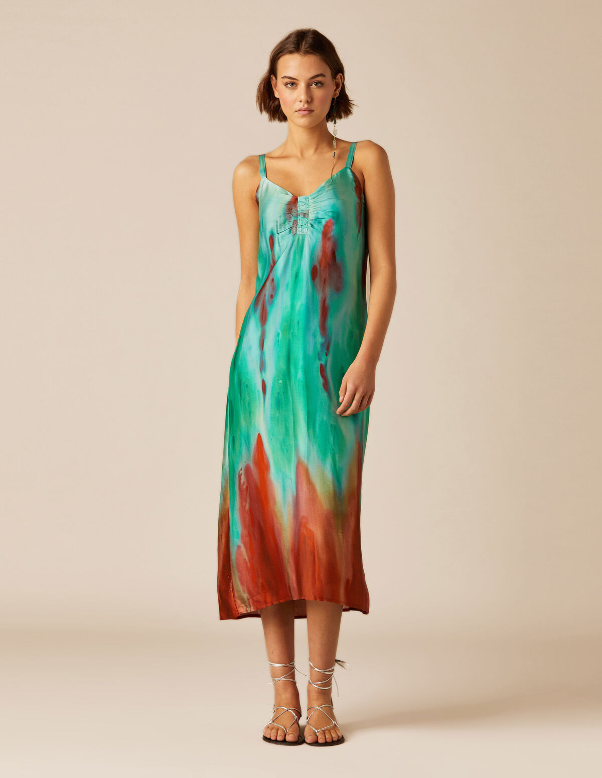 ROBE À BRETELLES IMPRIMÉ MÛRE