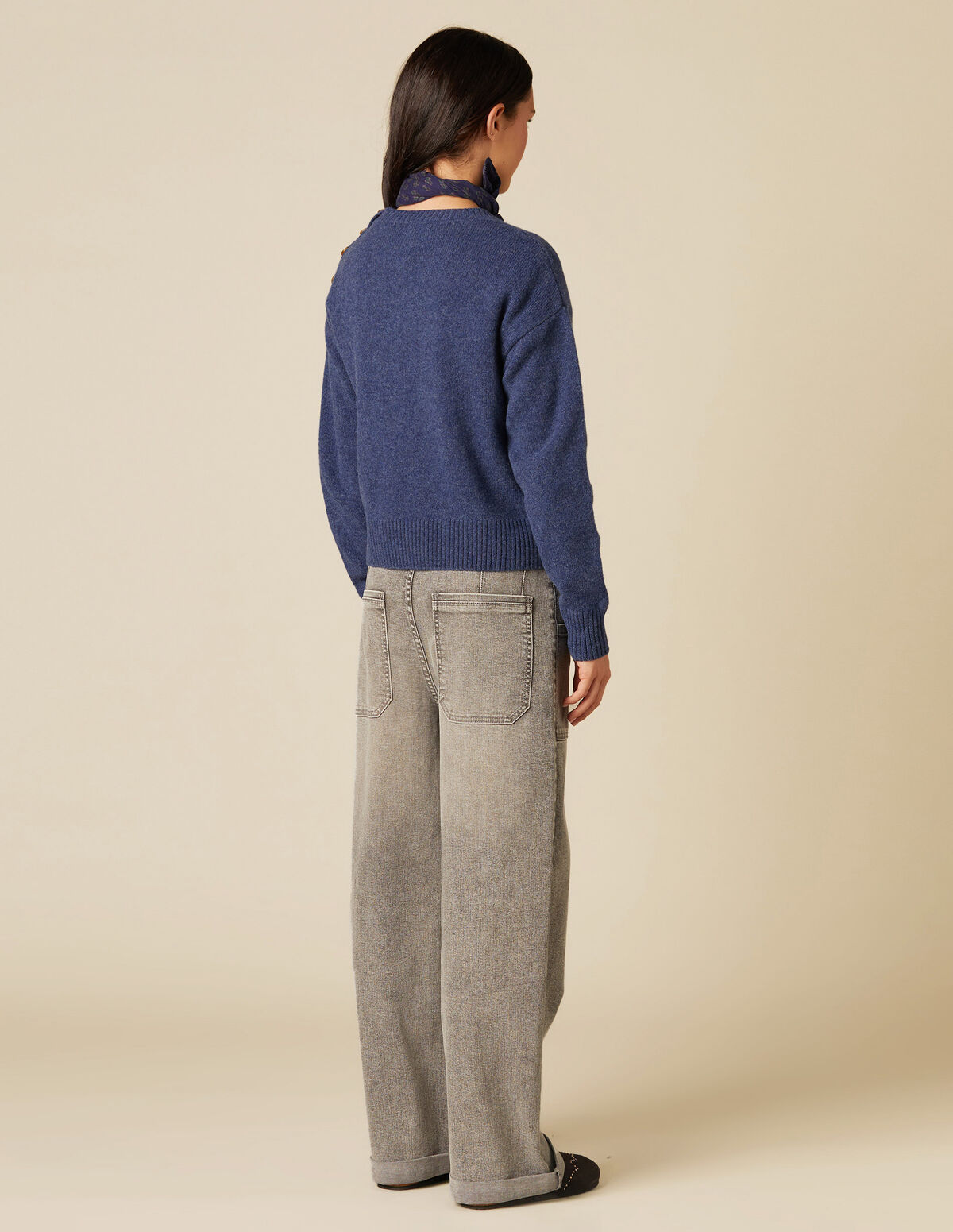 BLUE BUTTONED JUMPER