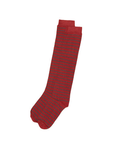 Grey and terracotta striped socks - Socks - Nícoli