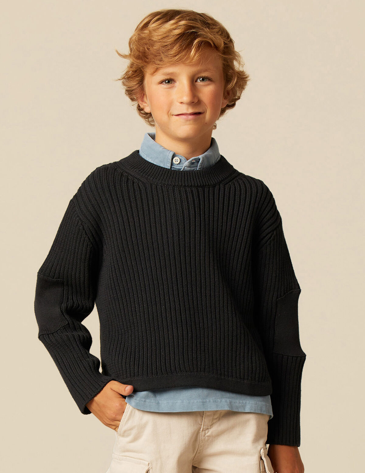 ANTHRACITE RIBBED JUMPER