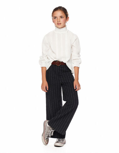 Pantalón ancho raya gris - Pantalones largos - Nícoli