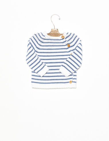 Blue striped jumper with buttons - Jumpers and Swearshirts - Nícoli