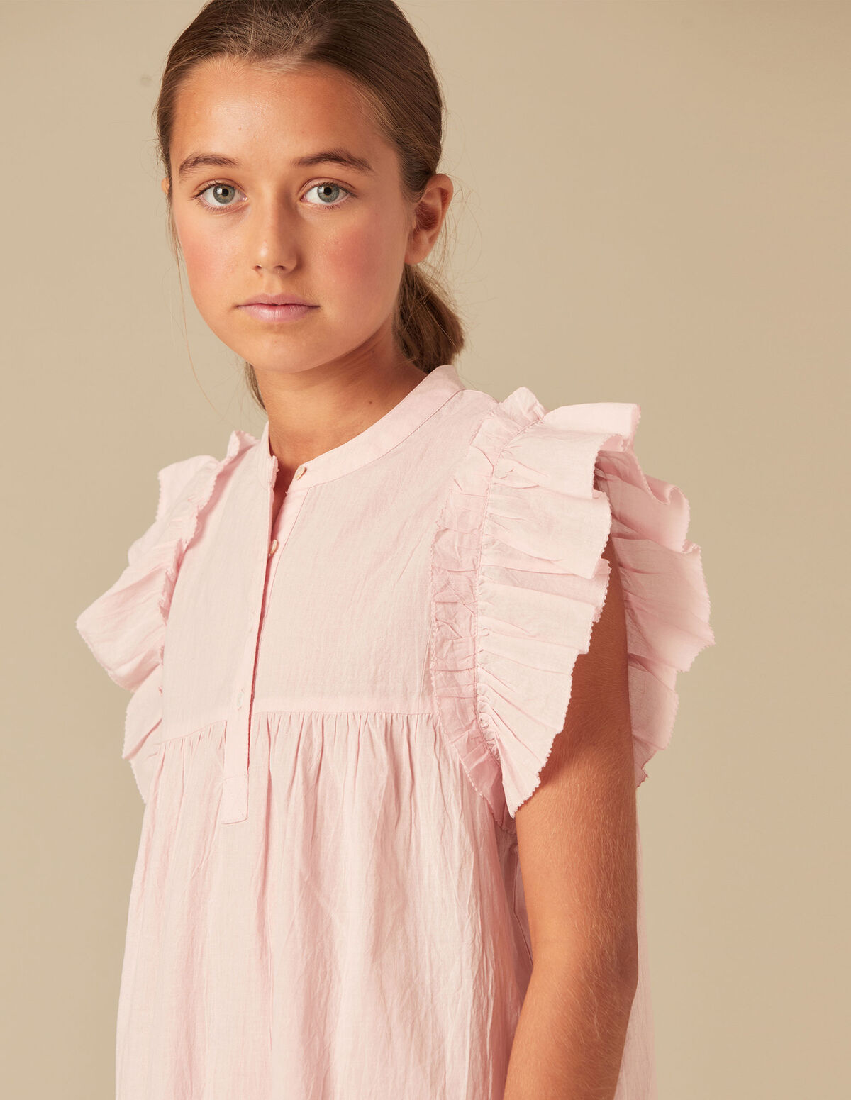 ROBE VOLANTS ROSE